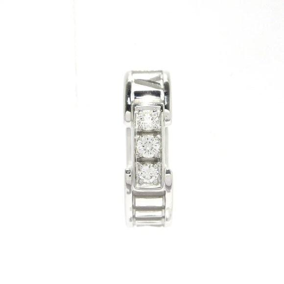 Auth TIFFANY & Co. Atlas - 18K White Gold Diamond Earrings - Picture 1 of 5